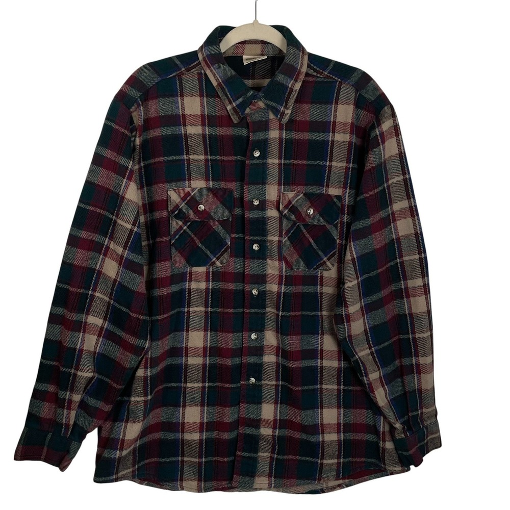 Vintage FiveBrother Tallman XL‎ Flannel Shirt Plaid Red Green Workwear Grunge